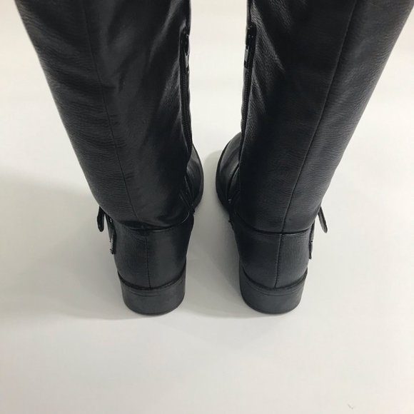 (SOLD) SO Black Faux Leather Tall Riding Boots - Picture 4 of 7